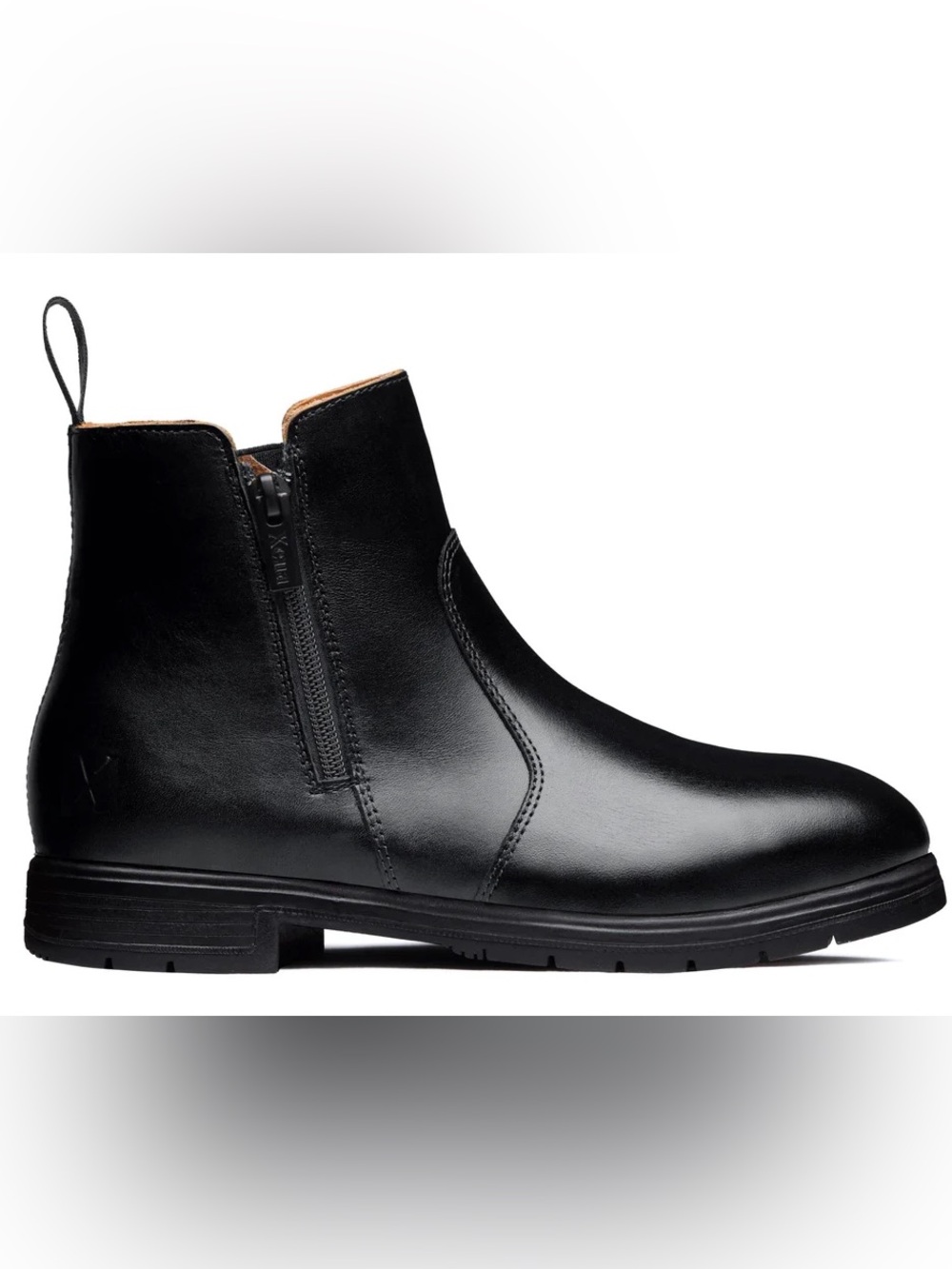 Xena Black Leather Safety Steel Toe Side-Zip Ankle Booties Size 7